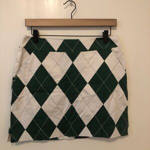 Loudmouth Ladies Argyle Green And White Golf Skirt